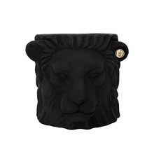 GARDEN GLORY LION POT, SMALL BLACK