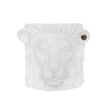 GARDEN GLORY LION POT, SMALL WHITE